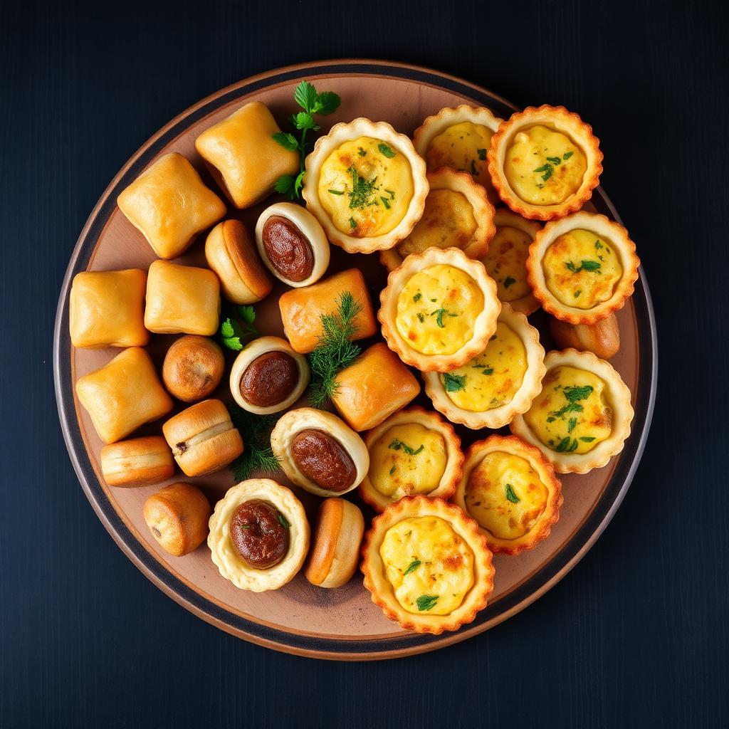 Shared finger-food catering platter